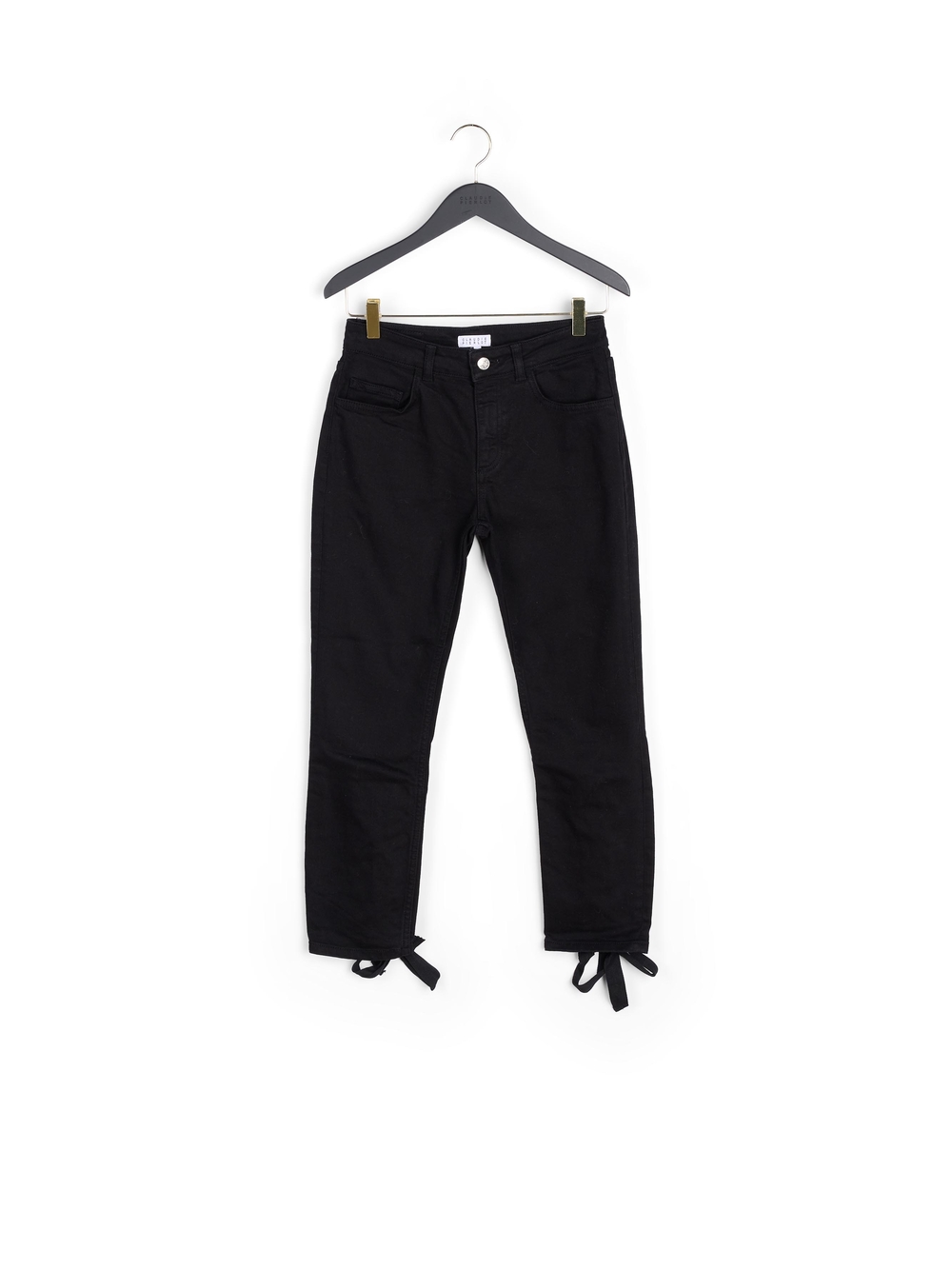 Claudie Pierlot Black Slim Tie-Hem Jeans